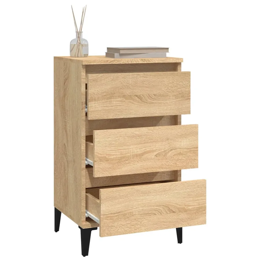 Table de chevet chêne sonoma 40x35x70 cm bois d'ingénierie - 5