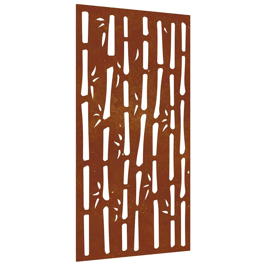 Décoration murale jardin 105x55 cm acier corten design bambou - 2
