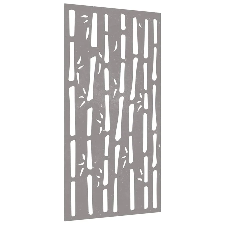 Décoration murale jardin 105x55 cm acier corten design bambou - 3