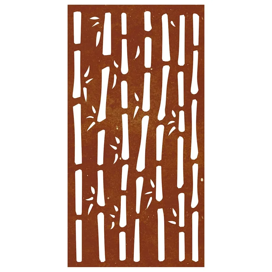 Décoration murale jardin 105x55 cm acier corten design bambou - 4