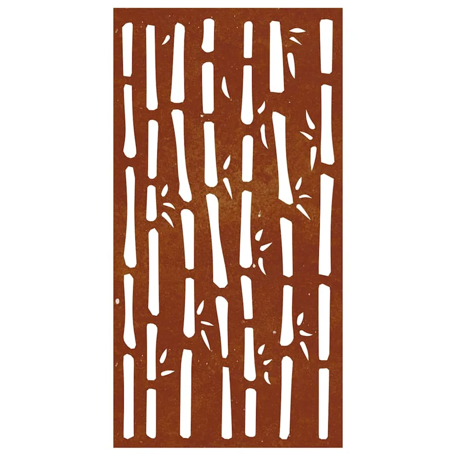 Décoration murale jardin 105x55 cm acier corten design bambou - 5
