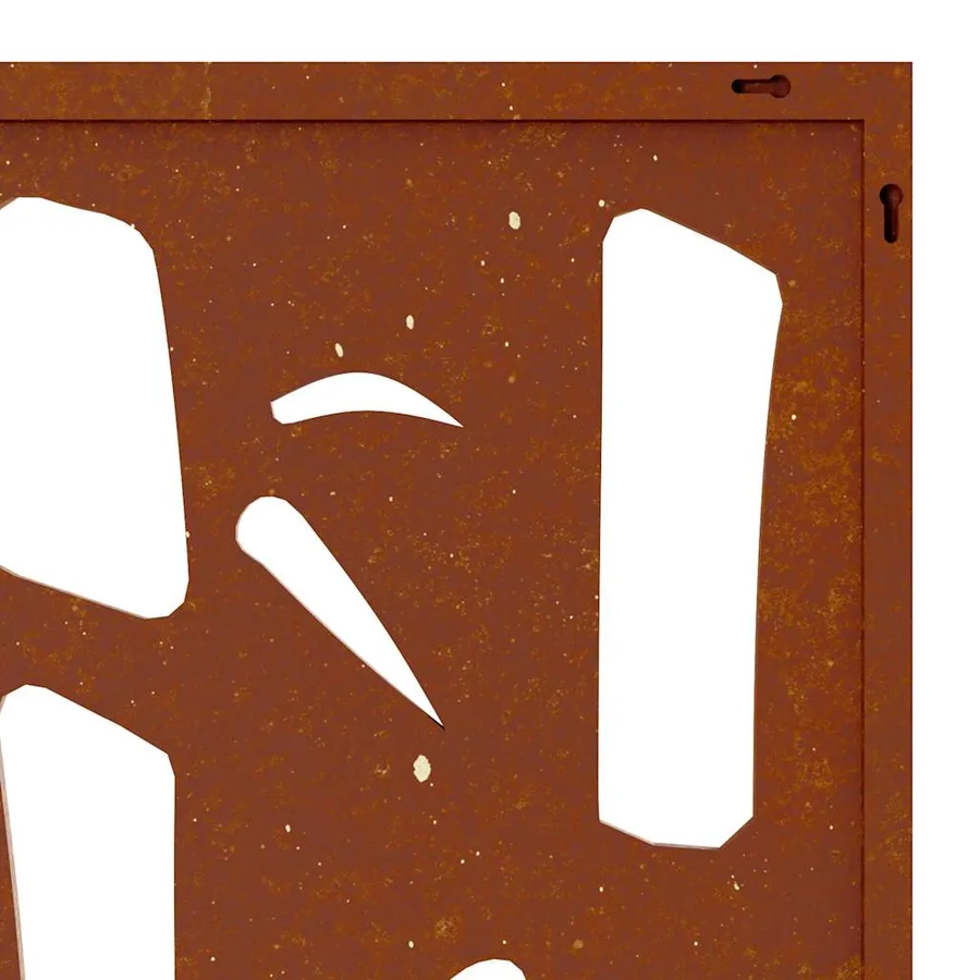 Décoration murale jardin 105x55 cm acier corten design bambou - 7