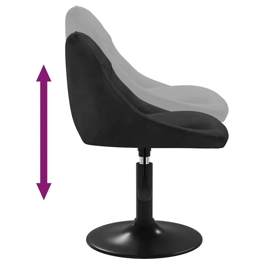 Chaises pivotantes à manger lot de 4 noir velours - 7