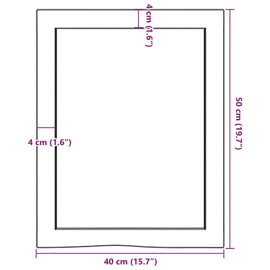 Étagère murale 40x50x(2-4)cm bois de chêne massif non traité - 10