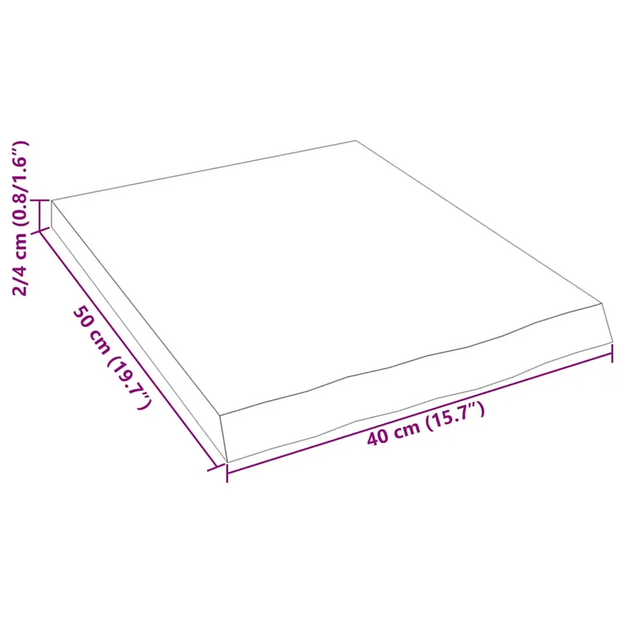 Étagère murale 40x50x(2-4)cm bois de chêne massif non traité - 9