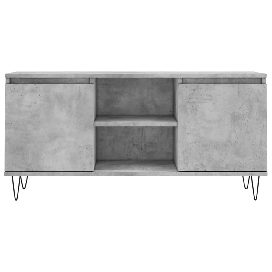 Meuble TV gris béton 104x35x50 cm bois d'ingénierie - 5