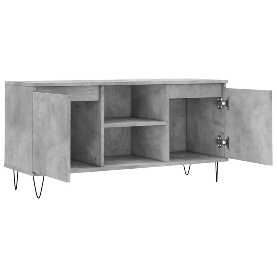 Meuble TV gris béton 104x35x50 cm bois d'ingénierie - 6