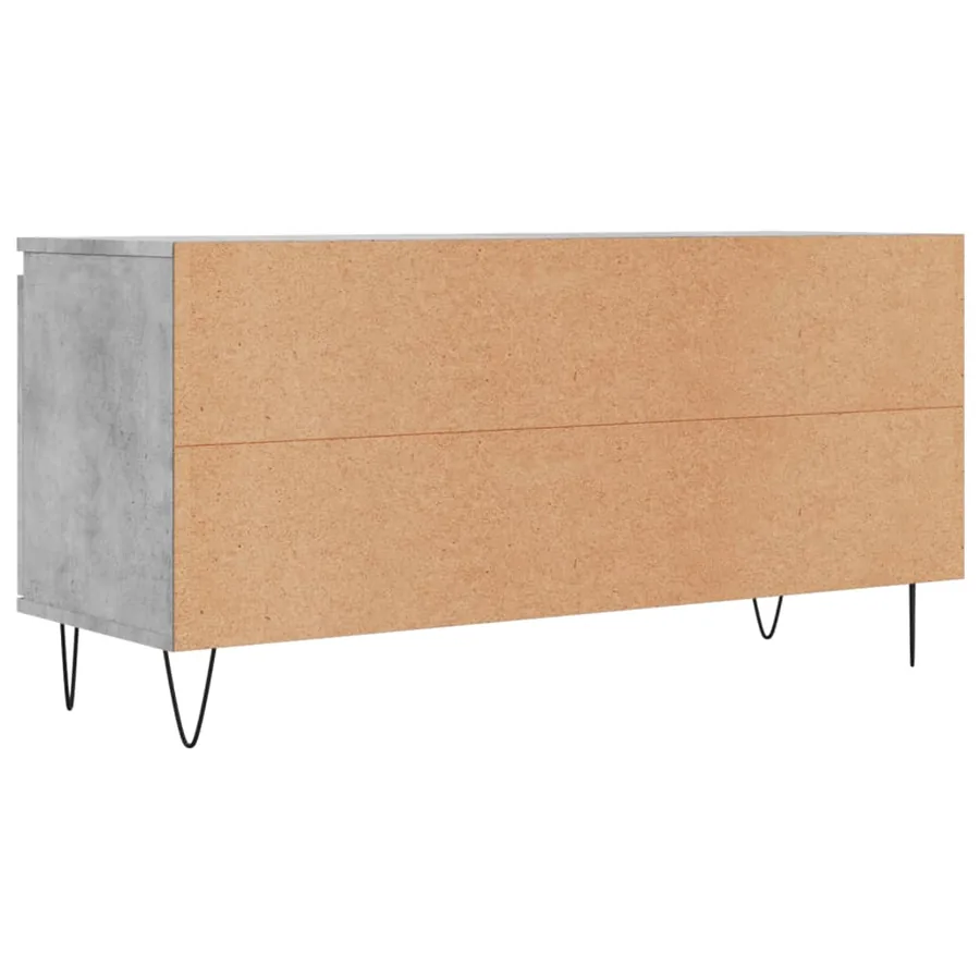 Meuble TV gris béton 104x35x50 cm bois d'ingénierie - 8