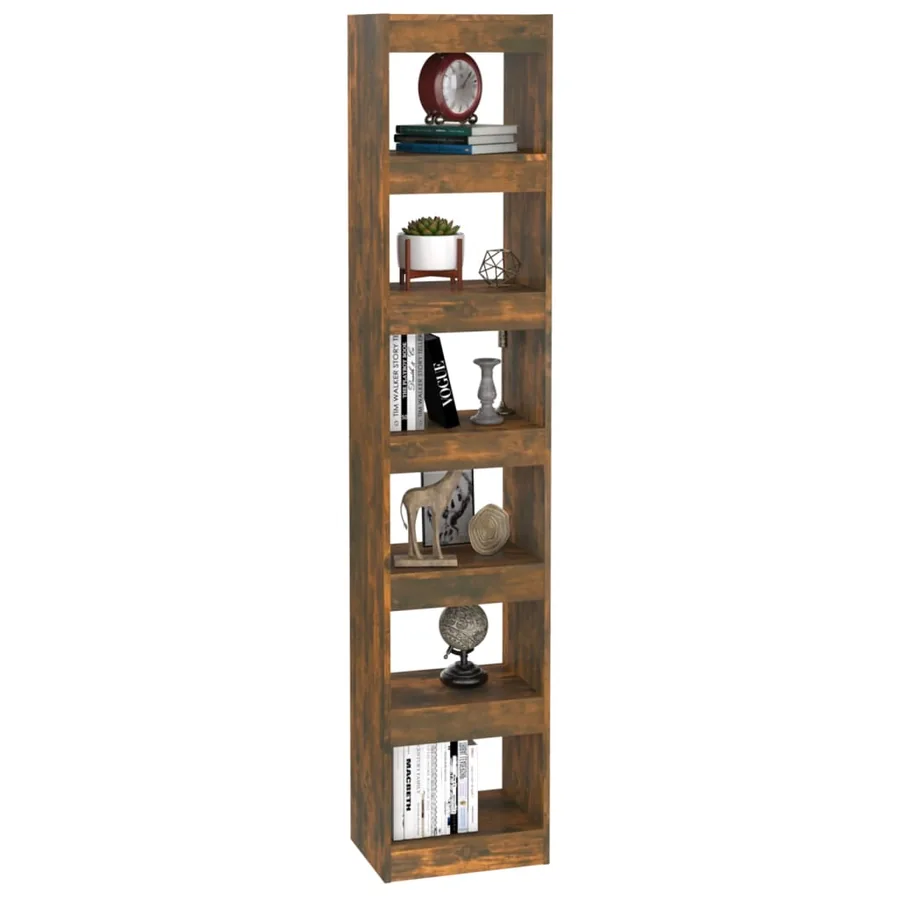Bibliothèque/Séparateur de pièce Chêne fumé 40x30x198 cm - 4