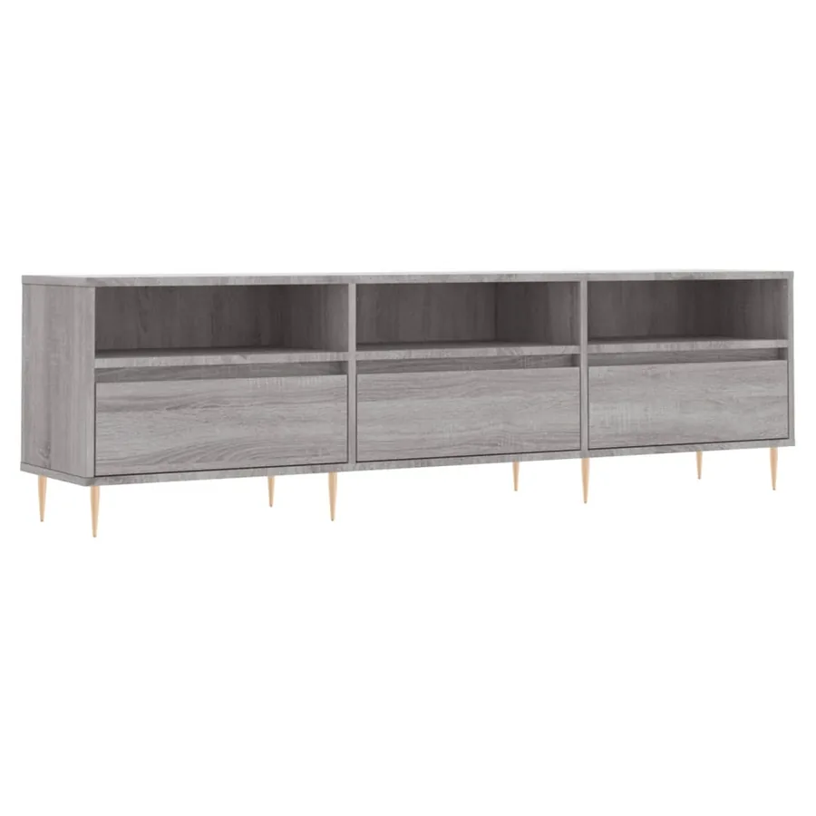 Meuble TV sonoma gris 150x30x44,5 cm bois d'ingénierie - 2