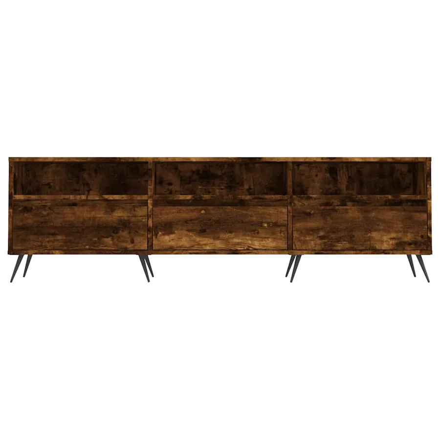 Meuble TV chêne fumé 150x30x44,5 cm bois d'ingénierie - 5