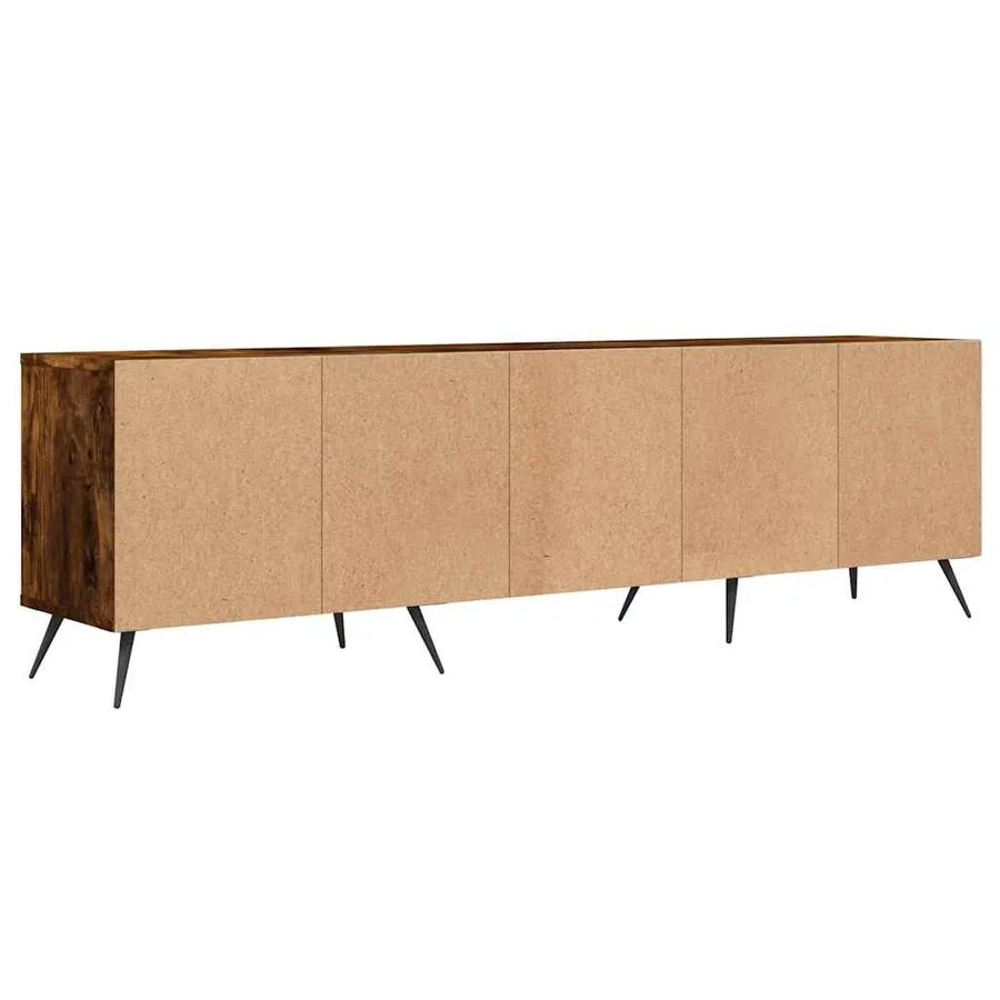 Meuble TV chêne fumé 150x30x44,5 cm bois d'ingénierie - 8