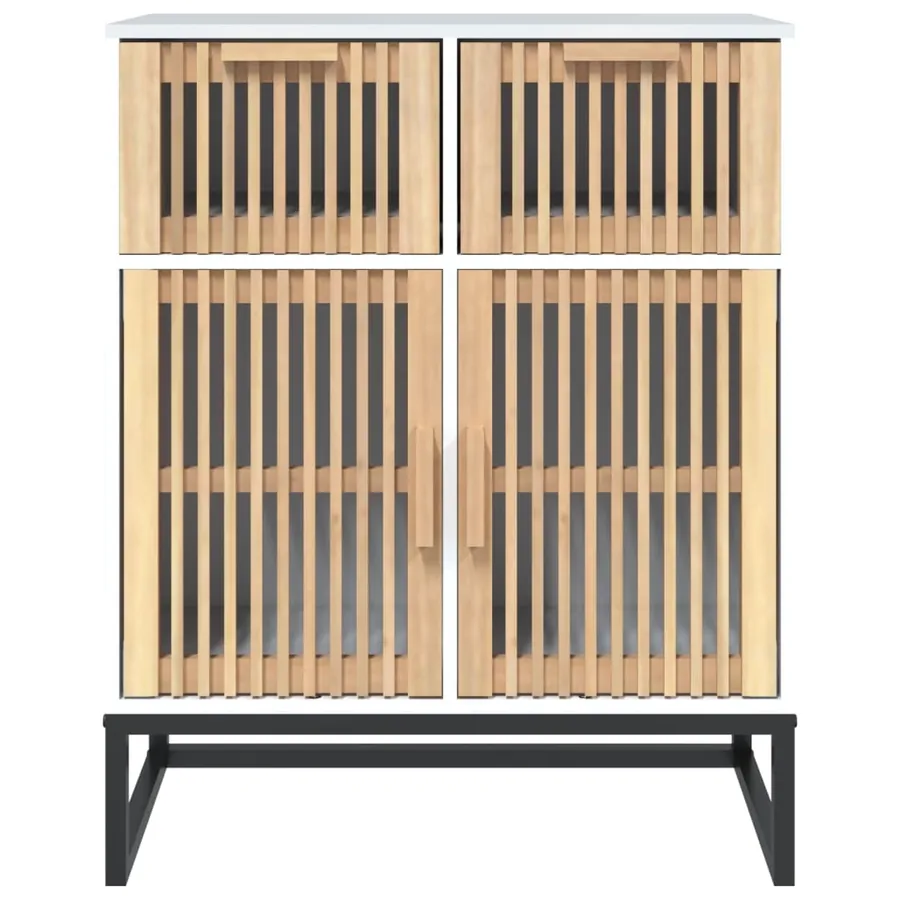 Buffet blanc 60x30x75 cm bois d'ingénierie - 5