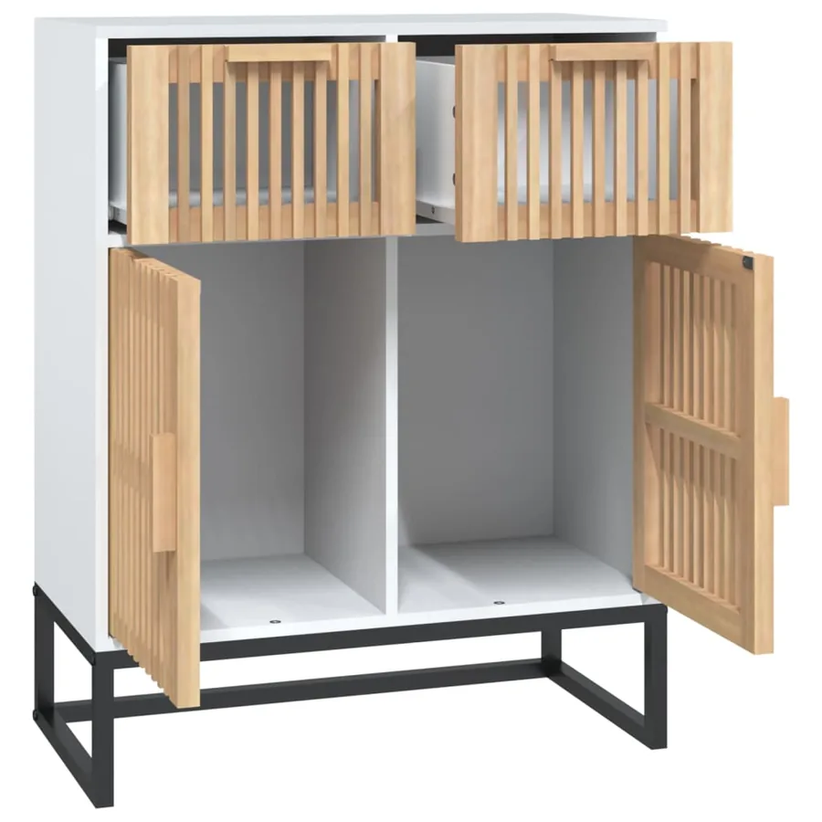 Buffet blanc 60x30x75 cm bois d'ingénierie - 7