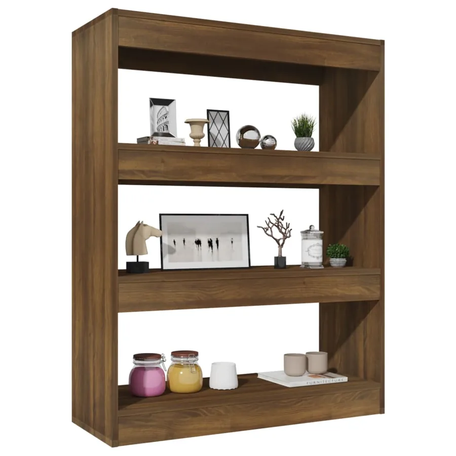 Bibliothèque/Séparateur de pièce chêne marron bois d'ingénierie - 5