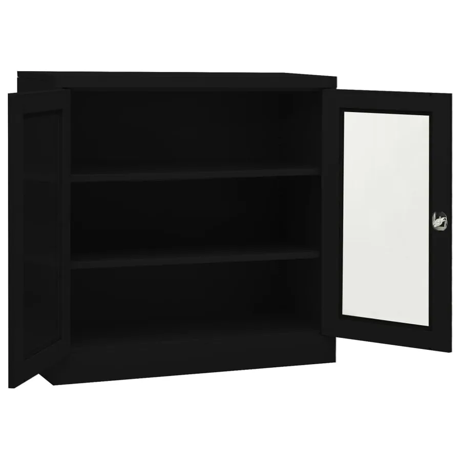 Armoire de bureau Noir 90x40x90 cm Acier - 5