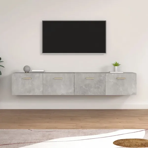 Armoires murales 2 pcs Gris béton 100x36,5x35 cm