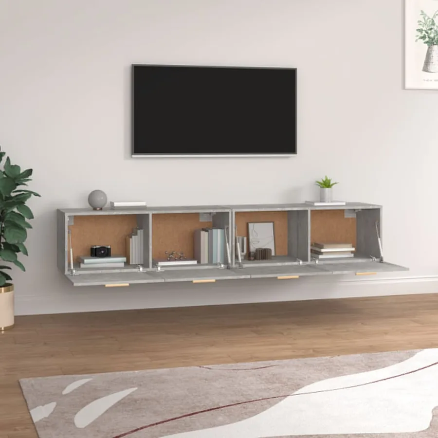 Armoires murales 2 pcs Gris béton 100x36,5x35 cm - 3