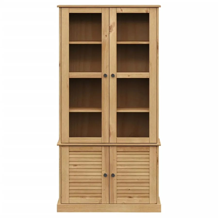 Vitrine en verre VIGO 85x35x170 cm bois massif de pin - 4
