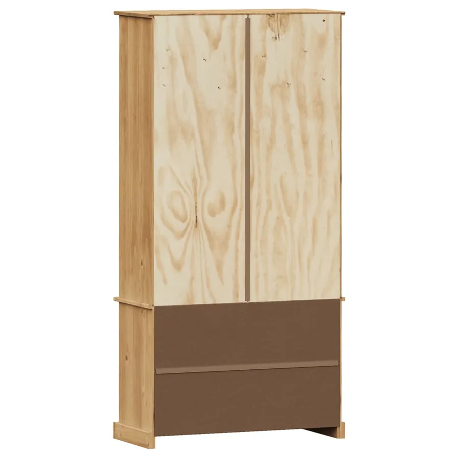 Vitrine en verre VIGO 85x35x170 cm bois massif de pin - 7