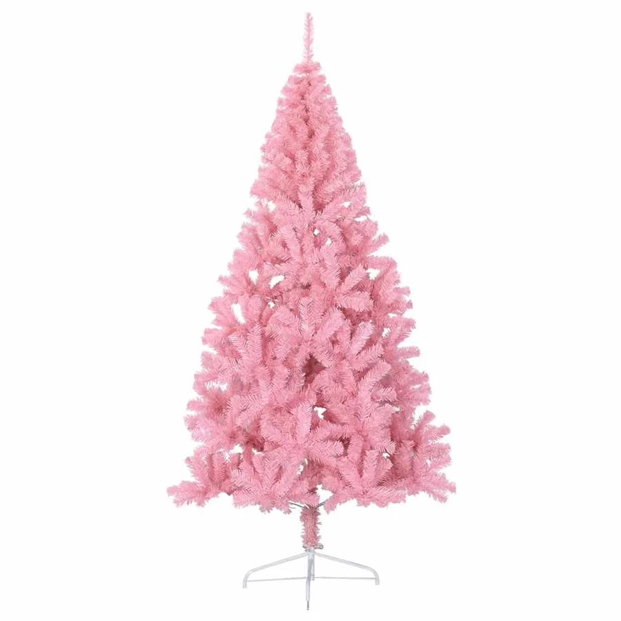 Demi sapin de Noël artificiel avec support Rose 180 cm PVC - 6
