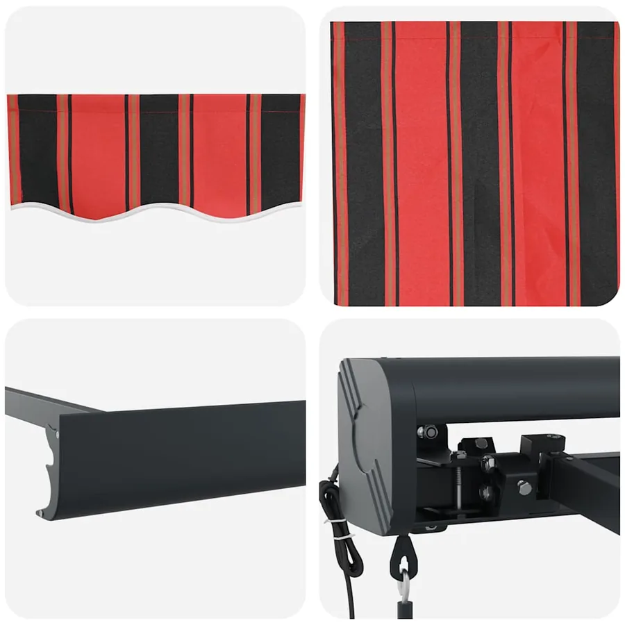 Auvent rétractable orange et marron 4,5x3 m tissu et aluminium - 10