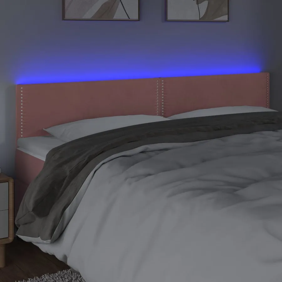 Tête de lit à LED Rose 160x5x78/88 cm Velours - 3