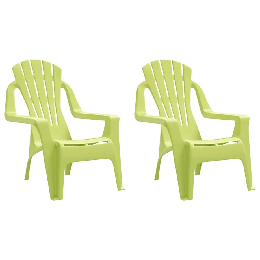 Chaises de jardin pour enfants lot de 2 vert 37x34x44 cm PP - 2