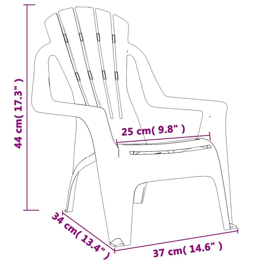Chaises de jardin pour enfants lot de 2 vert 37x34x44 cm PP - 8