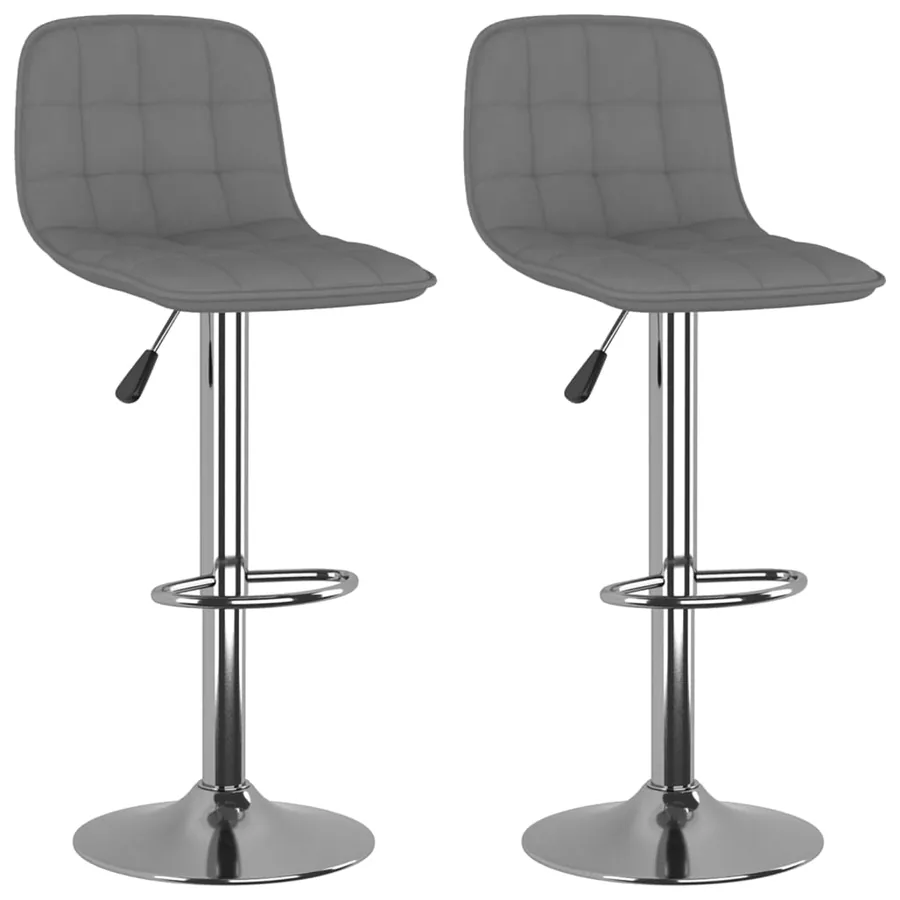Tabourets de bar lot de 2 gris clair tissu - 2