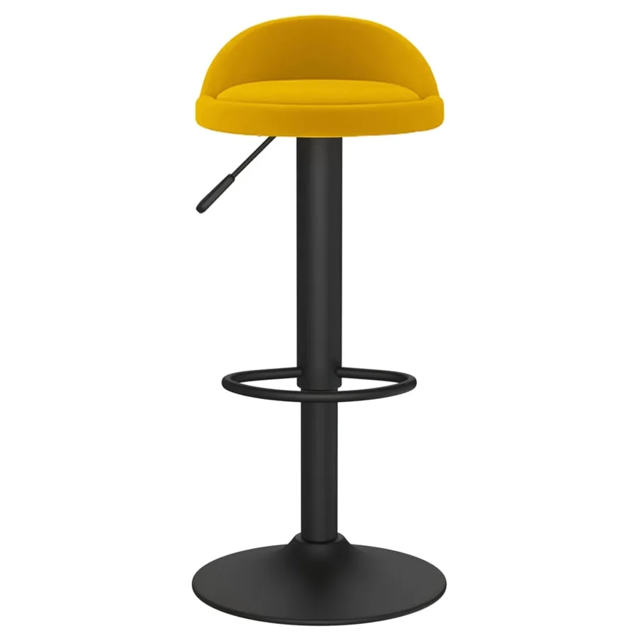 Tabourets de bar lot de 2 Jaune Velours - 4