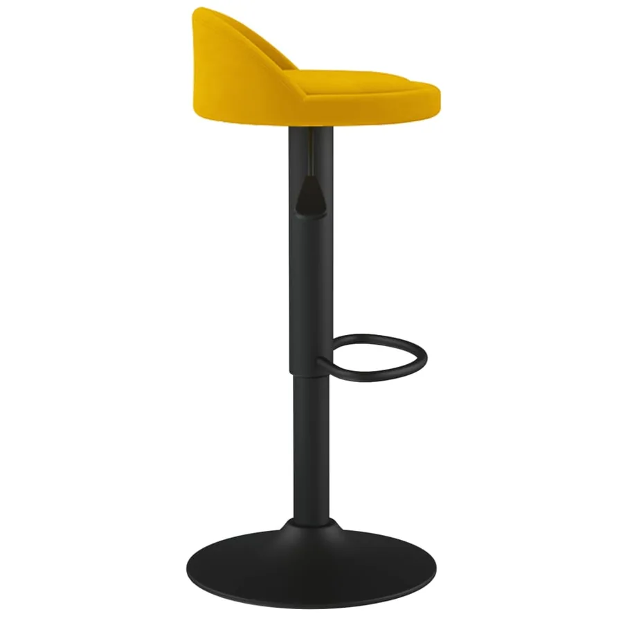Tabourets de bar lot de 2 Jaune Velours - 5