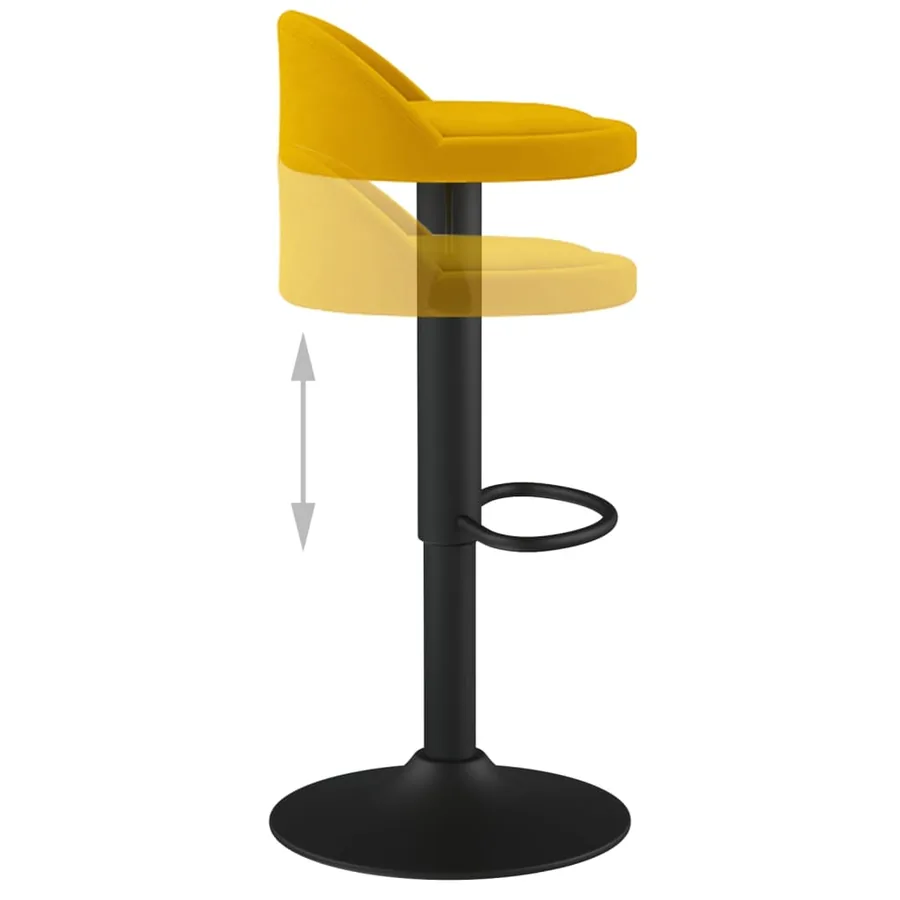 Tabourets de bar lot de 2 Jaune Velours - 7