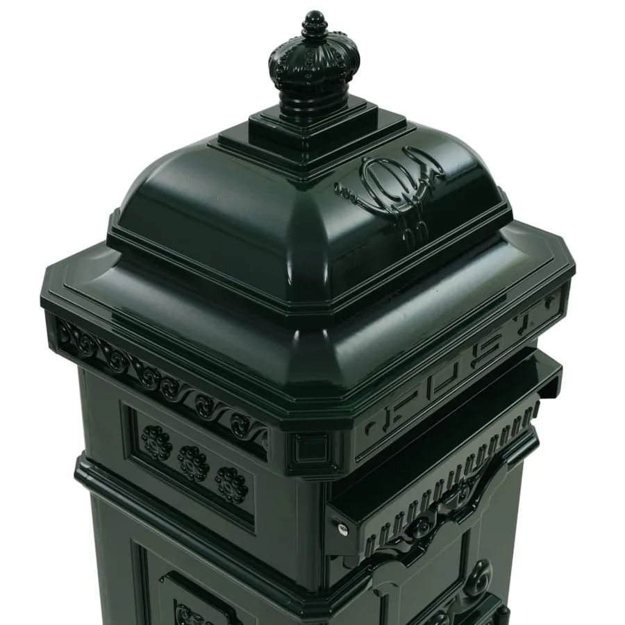 Boîte aux lettres à pilier Aluminium Vintage antirouille Vert - 10
