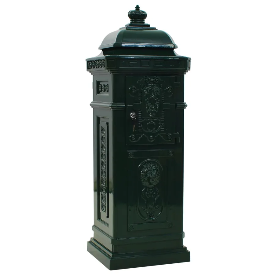 Boîte aux lettres à pilier Aluminium Vintage antirouille Vert - 7