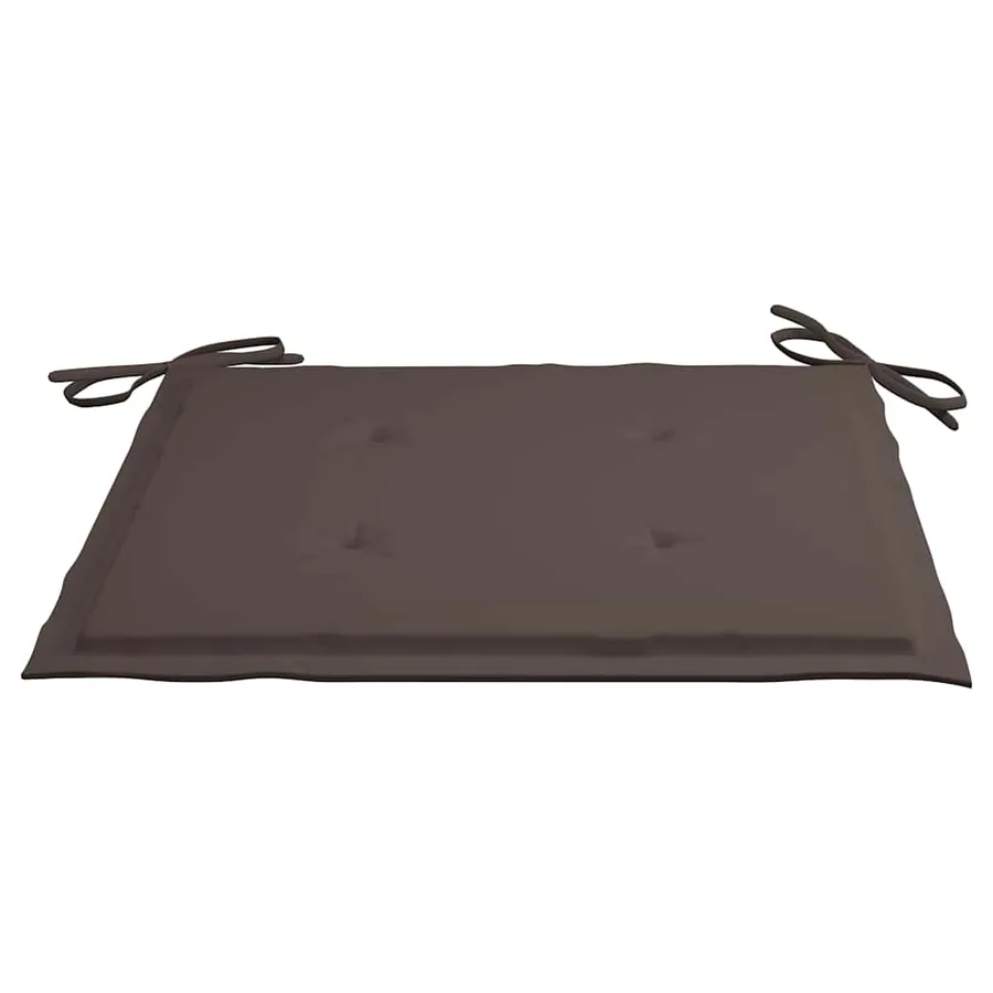 Chaises de jardin lot de 2 et coussins taupe Bois teck massif - 8