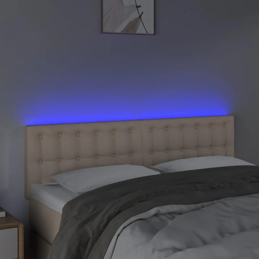 Tête de lit à LED Cappuccino 144x5x78/88 cm Similicuir - 3