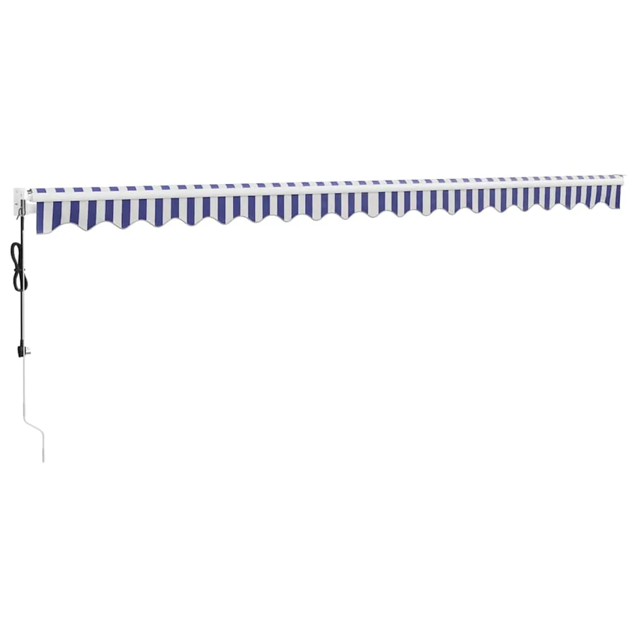 Auvent rétractable automatique bleu et blanc 5x3 m - 4