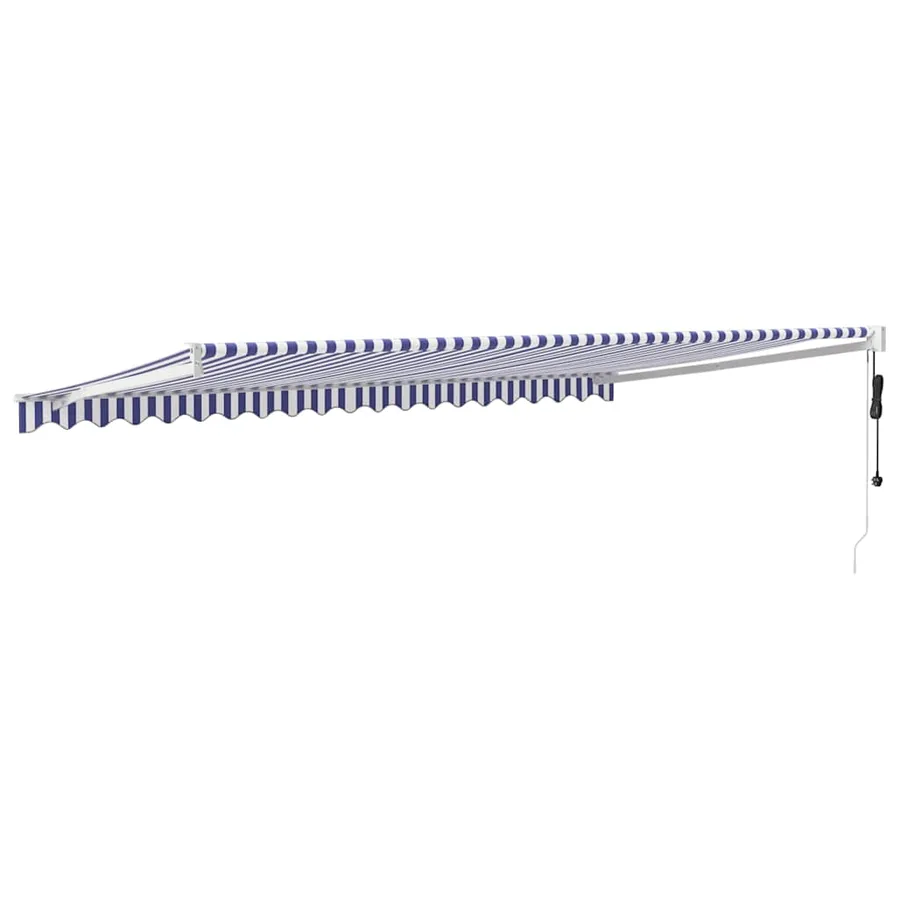 Auvent rétractable automatique bleu et blanc 5x3 m - 5