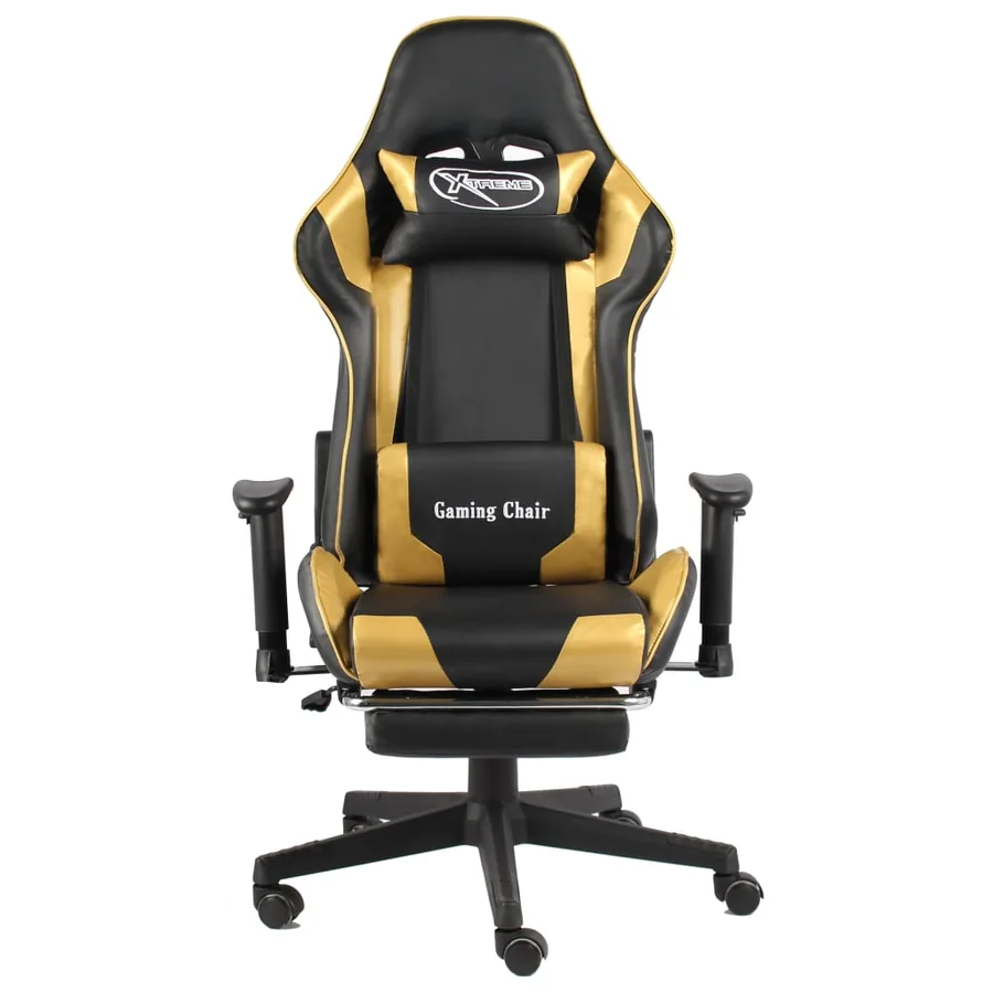 Chaise de jeu pivotante avec repose-pied Doré PVC - 2