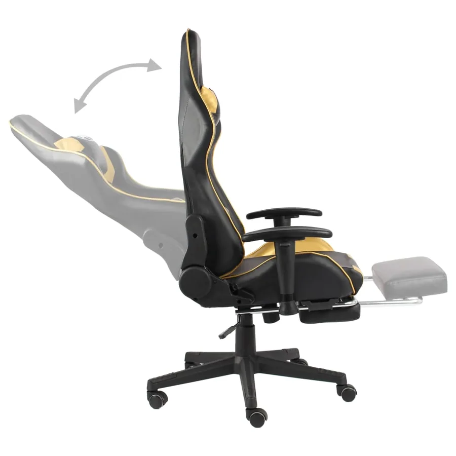 Chaise de jeu pivotante avec repose-pied Doré PVC - 6