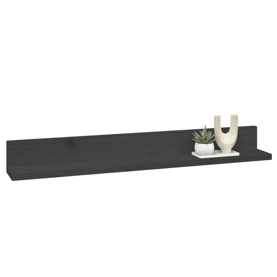 Étagères murales 2 pcs Gris 80x11x9 cm Bois de pin massif - 6
