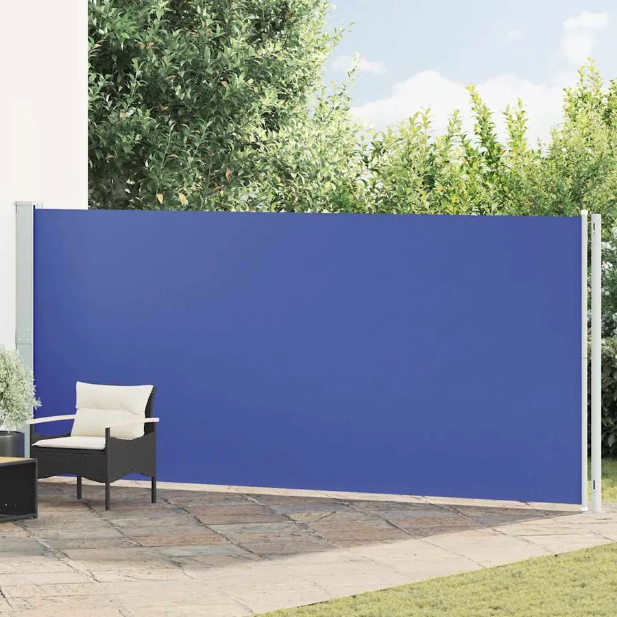 Auvent latéral rétractable de patio 180x600 cm Bleu