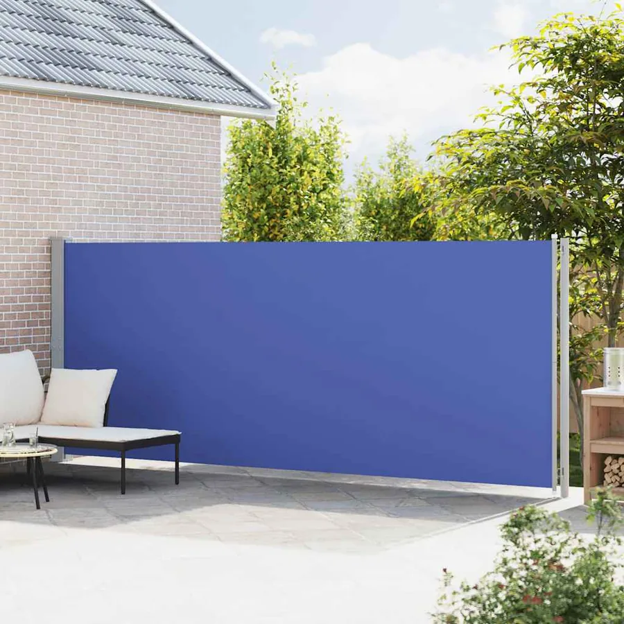 Auvent latéral rétractable de patio 180x600 cm Bleu - 3