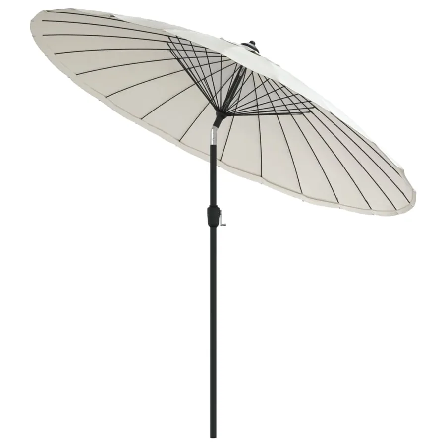 Parasol d'extérieur et mât avec aluminium 270 cm Blanc sable - 3