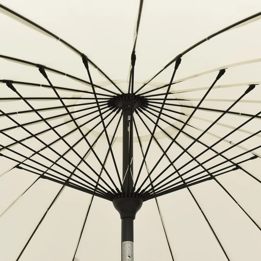 Parasol d'extérieur et mât avec aluminium 270 cm Blanc sable - 5