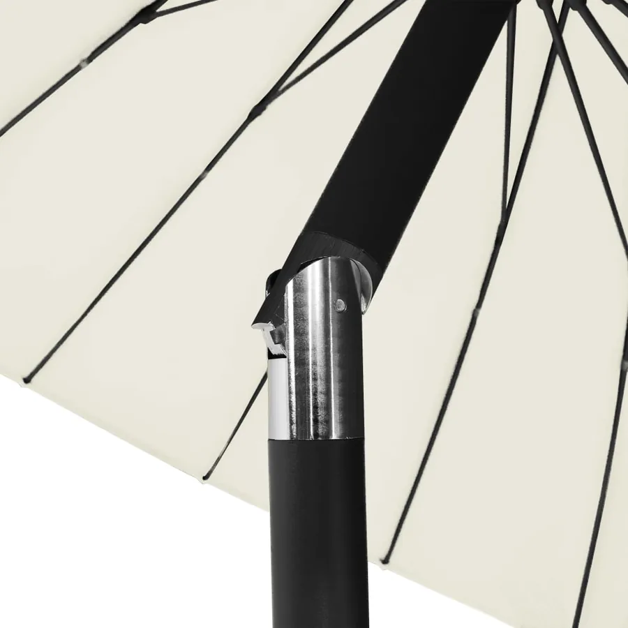 Parasol d'extérieur et mât avec aluminium 270 cm Blanc sable - 6
