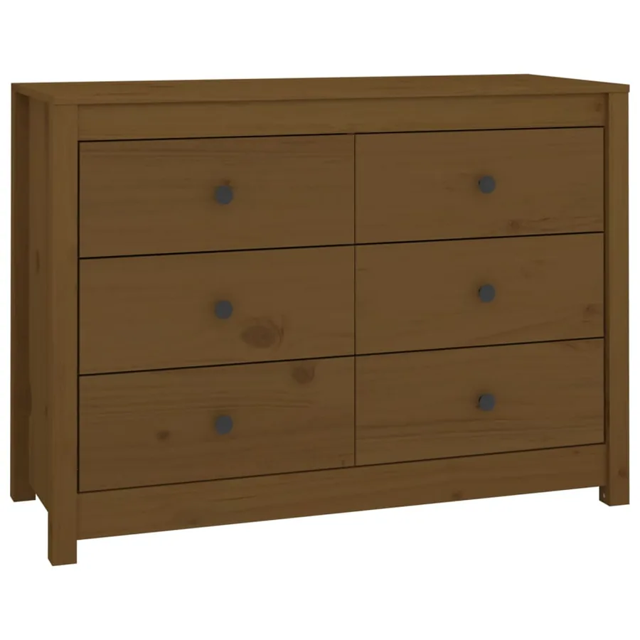 Armoire latérale Marron Miel 100x40x72 cm Bois de pin massif - 2