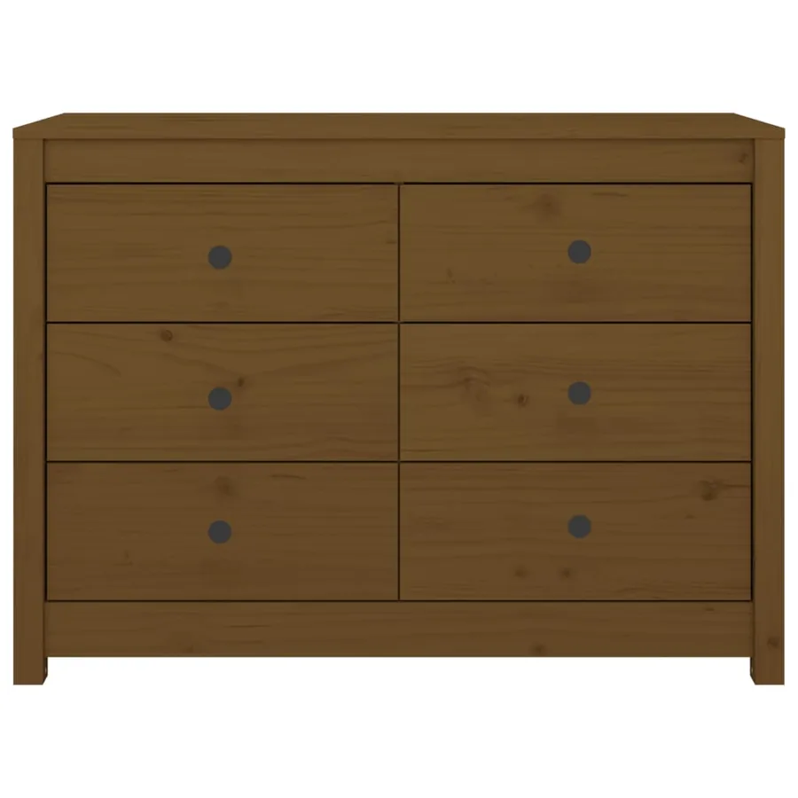 Armoire latérale Marron Miel 100x40x72 cm Bois de pin massif - 4