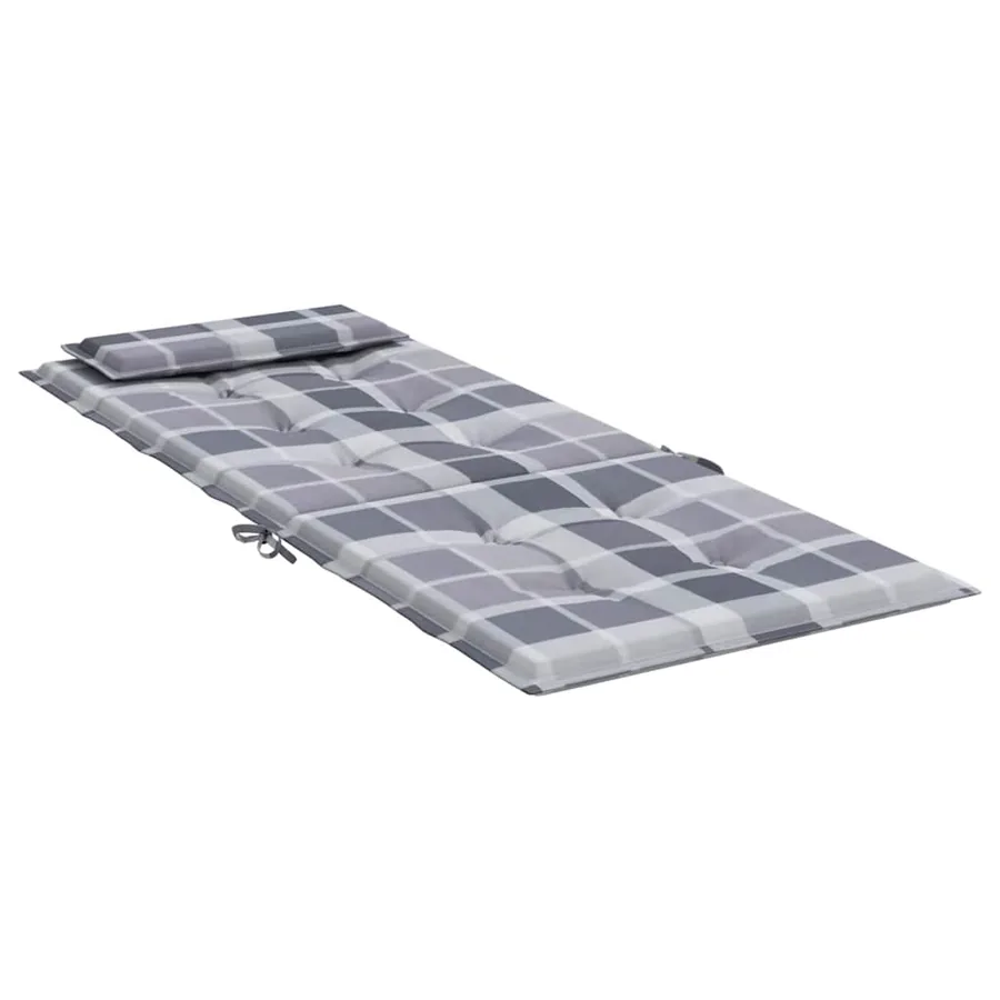 Coussins de chaise à dossier haut lot de 2 carreaux gris - 6